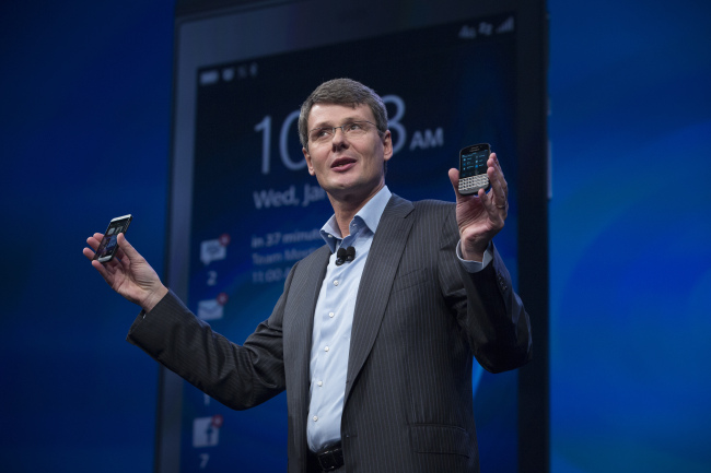 토르스텐하인즈(ThorstenHeins/기업인/블랙베리최고경영자CEO)
Research In Motion Ltd. CEO Thorsten Heins speaks during the launch of the BlackBerry 10 in New York. (Bloomberg)