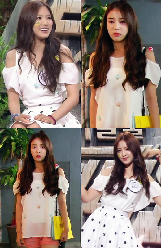 아이유(이지은/가수),손나은(가수/에이핑크)
가수 아이유와 에이핑크의 멤버 손나은이 같은 옷 다른 느낌을 선보여 눈길을 끈다.