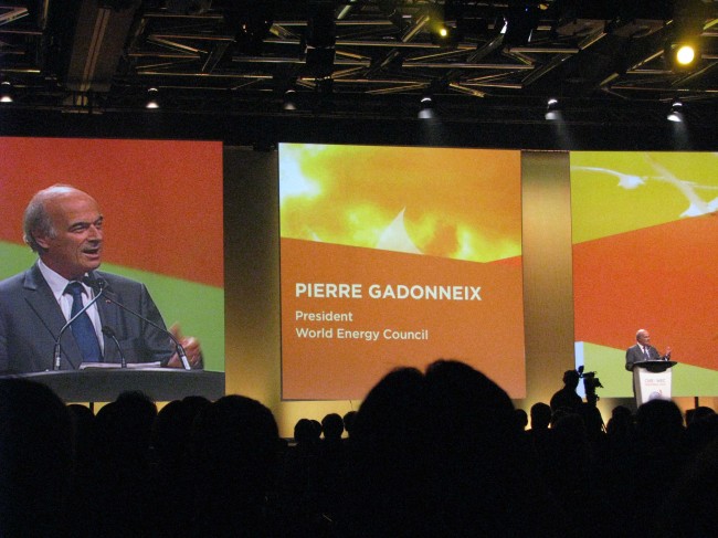 Pierre Gadonneix, chairman of the World Energy Council and honorary chairman of France’s state-run power supplier EDF, speaks at the 2010 World Energy Congress in Montreal.