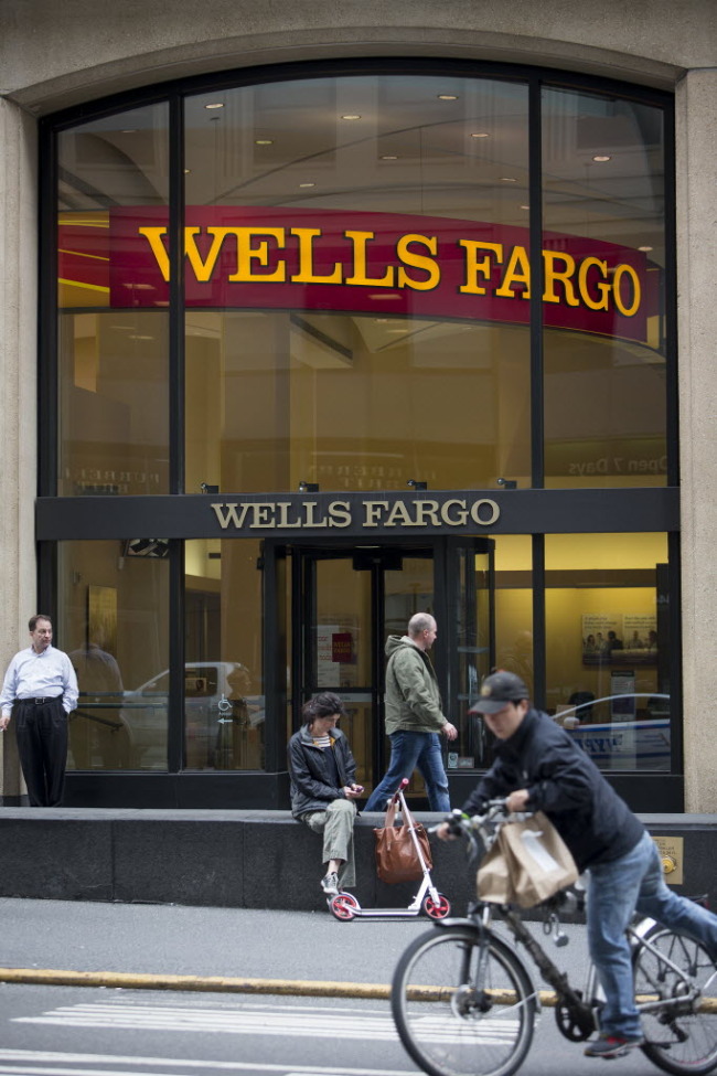 A Wells Fargo & Co. bank branch in New York.   Bloomberg