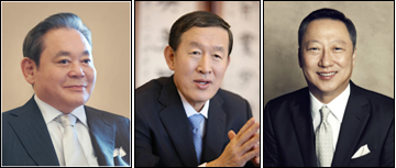 이건희(기업인/국제기관단체인/삼성전자회장),허창수(기업인/GS회장/FC서울구단주/전국경제인연합회회장),박용만(기업인/두산그룹회장)
재계의 시선이 온통 청와대로 쏠리고 있다. 28일 박근혜 대통령과 10대 그룹 회장들과의 오찬이 코앞이어서다.