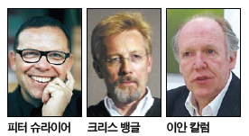 피터슈라이어(PeterSchreyer/기업인/기아자동차최고디자인책임자CDO/사장),크리스뱅글(ChrisBangle/디자이너/삼성전자마스터디자이너),이안칼럼(IanCallum/디자이너/재규어수석디자이너)
자동차에 큰 관심이 없더라도 한 번쯤 들어봤을 듯한 디자이너다. 세계 3대 자동차 디자이너라 불리는 이들로, 자동차 디자인의 과거, 현재, 미래가 모두 이들의 손을 거쳐 갔다.