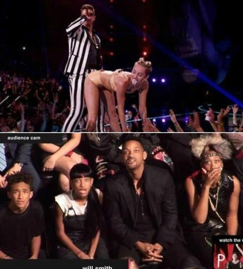 로빈시크(RobinThicke/가수),마일리사이러스(MileyCyrus/영화배우/가수)
가수 겸 배우인 마일리 사이러스가 충격적 성행위 퍼포먼스로 현장을 멘붕에 빠트렸다.