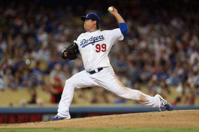 류현진(야구선수/LA다저스투수)
Ryu Hyun-jin leads all rookies with 13 wins and 167 innings pitched.   AFP-Yonhap News