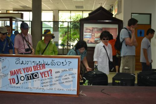 A group of Korean tourists at Luang Prabang Airport in August.   Vientiane Times