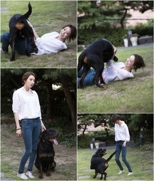 이다희(탤런트/영화배우)
맹견과 즐거운 한 때를 보내고 있는 이다희의 촬영 현장이 포착됐다.