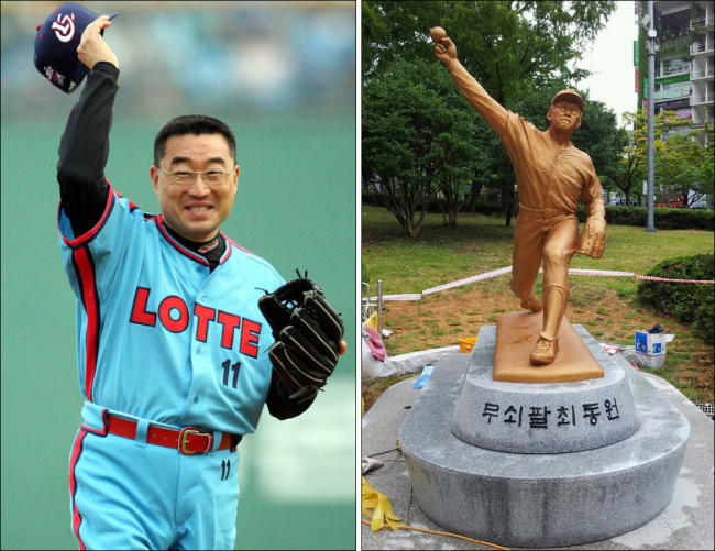 최동원(스포츠인/야구감독)
청년 최동원이 돌아왔다. 그가 다시 선 곳은 무쇠팔 흔들며 그토록 오고 싶어 했던 고향 부산 사직야구장. 팬들에게 마지막으로 보였던 병약한 얼굴도, 깡마른 몸도 아니다. 힘 있게 채는 단단한 오른팔에선 금방이라도 광속구가 튀어나올 것만 같다. 금테안경 너머론 타자를 주눅들게 했던 눈빛이 여전히 날카롭게 빛나는 듯하다.