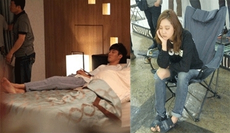 소지섭(탤런트/영화배우),공효진(영화배우/탤런트)
SBS 수목드라마 ‘주군의 태양’ 주인공들의 쪽잠 투혼이 눈길을 끌고 있다.
