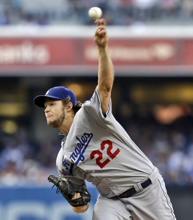 Los Angeles Dodgers starting pitcher Clayton Kershaw delivers against the San Diego Padres in the first inning of an away game on Saturday.    AP-Yonhap News