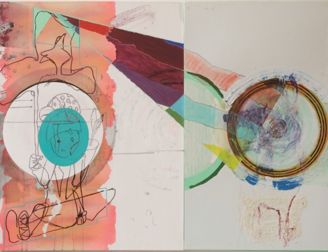 정영도 ‘Moving target’, 2010. oil, enamel, acrylic 등. 103×137㎝  [사진제공=pkm갤러리]