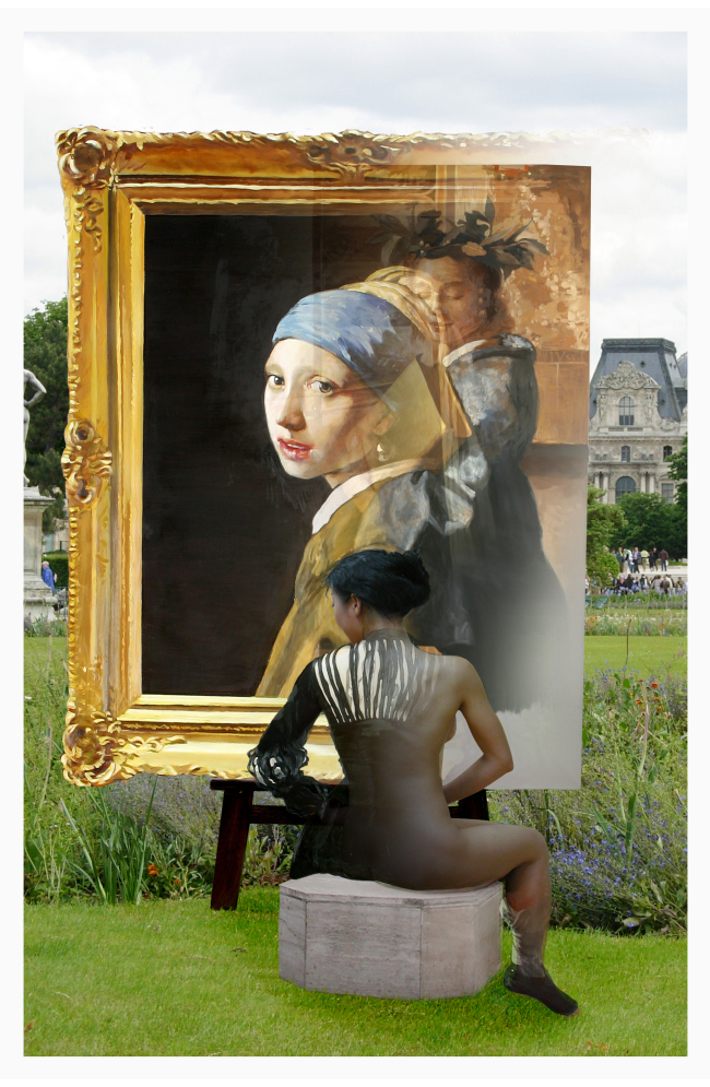 배준성 The Costume of Painter-Vermeer pearl & flower,lenticular. 122.6×80㎝, 2012
[사진제공=금산갤러리]