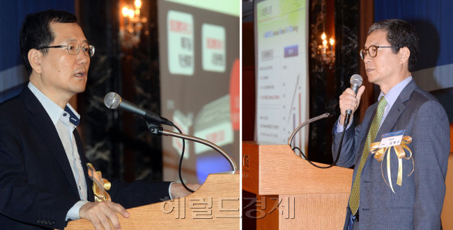 이민화(좌부터/기업인/교수/한국디지털병원수출사업협동조합이사장/KAIST초빙교수/유라시안네트워크이사장),김병규(기업인/아모텍대표이사사장)
미국의 양적완화정책 축소가 일시 연기됐다. 하지만 세계경제의 경기 전망은 여전히 불투명하고 국내에서도 치열한 글로벌 경제전쟁 시대를 헤쳐나갈 새로운 성장동력(먹거리)을 아직 못찾고 방황하고 있다. 무엇보다 심각한 것은 정부가 나름 기업을 지원하는 정책을 잇달아 내놓고 있지만 경제 곳곳에 지나친 규제와 간섭, 반기업 정서로 기업인들의 진취적 의지가 꺾이고 있는 점이다