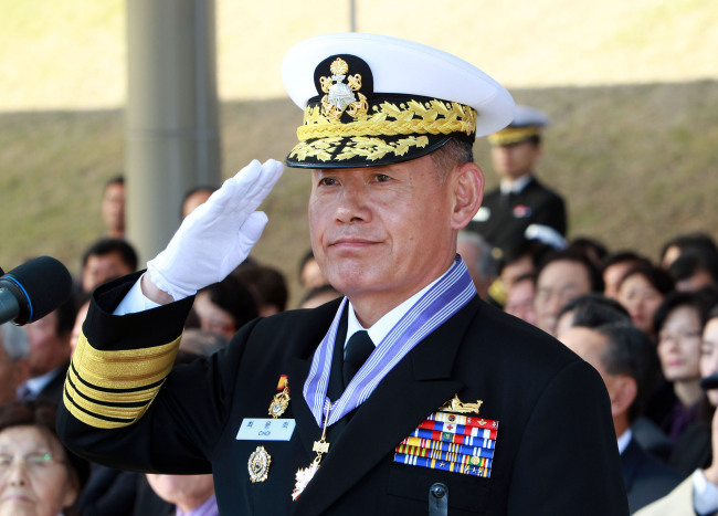 최윤희(해군/대한민국해군참모총장)
Chief of Naval Operations Adm. Choi Yoon-hee has been tapped as South Korea’s new chairman of the Joint Chiefs of Staff in an effort to strengthen inter-service cooperation and maritime defense, the Defense Ministry said Wednesday.