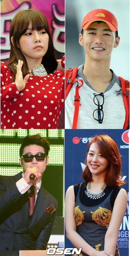 소연(박소연/가수/티아라/큐비에스),오종혁(가수/영화배우/클릭비),최자(좌부터/최재호/가수/다이나믹듀오),설리(최진리/가수/탤런트/에프엑스)
26일 SBS ‘정글의 법칙’에 출연 중인 클릭비 출신 오종혁은 걸그룹 티아라 소연과 3년간 사귄 사실을 인정했다. 이어 한 연예매체는 다이나믹 듀오 멤버 최자와 걸그룹 f(x) 멤버 설리가 열애 중이라고 보도했다. 최자와 설리 소속사 측은 아직 공식 입장을 밝히지 않은 상태다.