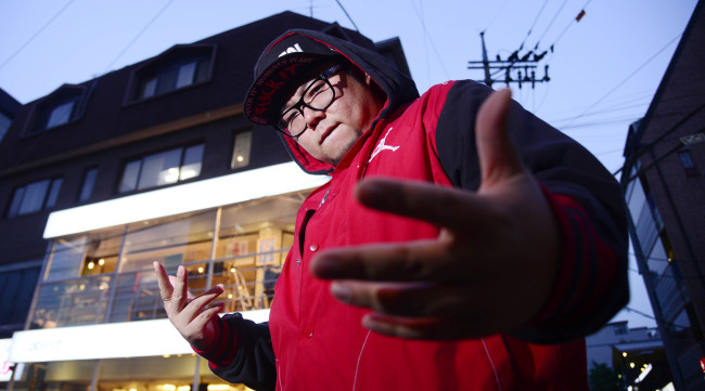 Hip-hop artist P-Type poses before an interview with The Korea Herald on Friday. (Park Hae-mook/The Korea Herald)