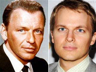 Frank Sinatra (left) and Ronan Farrow