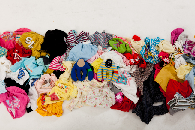 Mr. Rilly, a gorilla doll made of children’s used T-shirts, is designed to increase awareness of endangered animals around the world. (Eco Party Mearry)