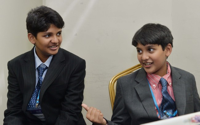 Brothers Shravan (left) and Sanjay Kumaran, co-founders of Go Dimensions, speak during an interview with The Korea Herald.   Lee Sang-sub/The Korea Herald