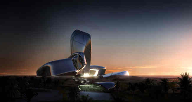 Artist’s rendering of Saudi Aramco’s King Abdulaziz Center for World Culture in Dhahran, Saudi Arabia. Samsung SDS is building a digital space convergence service network inside the building.   Samsung SDS