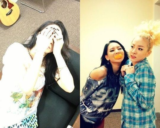 씨엘(좌부터/이채린/가수/2NE1),박산다라(가수/2NE1)
투애니원의 개구쟁이 듀오인 씨엘과 산다라박이 코믹한 사진을 선보였다.
　