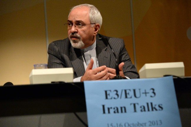 Iran’s Foreign Minister Mohammed Javad Zarif attends a press conference after the negotiations on Iran’s nuclear issue in Geneva, Switzerland, Wednesday.   Xinhua-Yonhap News