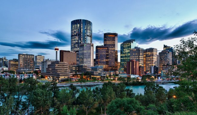 Bow Tower rises above the skyline of Calgary, Canada.   (Chicago Tribune/MCT)