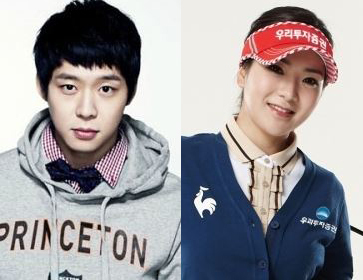 유천(좌부터/박유천/가수/탤런트/JYJ),안신애(골퍼/우리투자증권프로골프단)
그룹 JYJ 멤버 겸 배우 박유천(27) 측이 골프선수 안신애(23)와의 열애설에 대해 부인했다.
