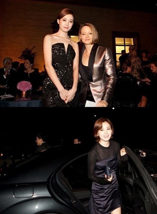 한효주(좌부터/탤런트/영화배우),조디포스터(JodieFoster/영화배우/영화감독)
배우 한효주가 할리우드 배우 조디 포스터와의 만남을 공개했다.
