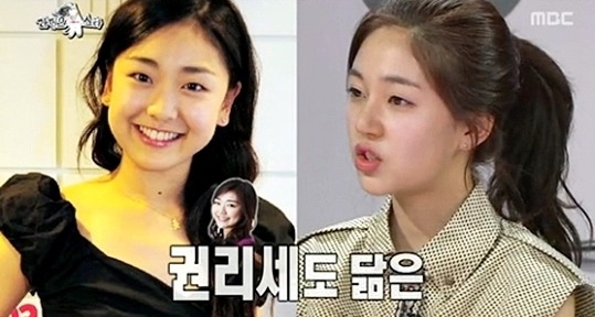리세(좌부터/권리세/가수/레이디스코드),백진희(영화배우/탤런트)
걸그룹 레이디스코드 멤버 권리세가 배우 백진희를 닮은꼴로 꼽았다.