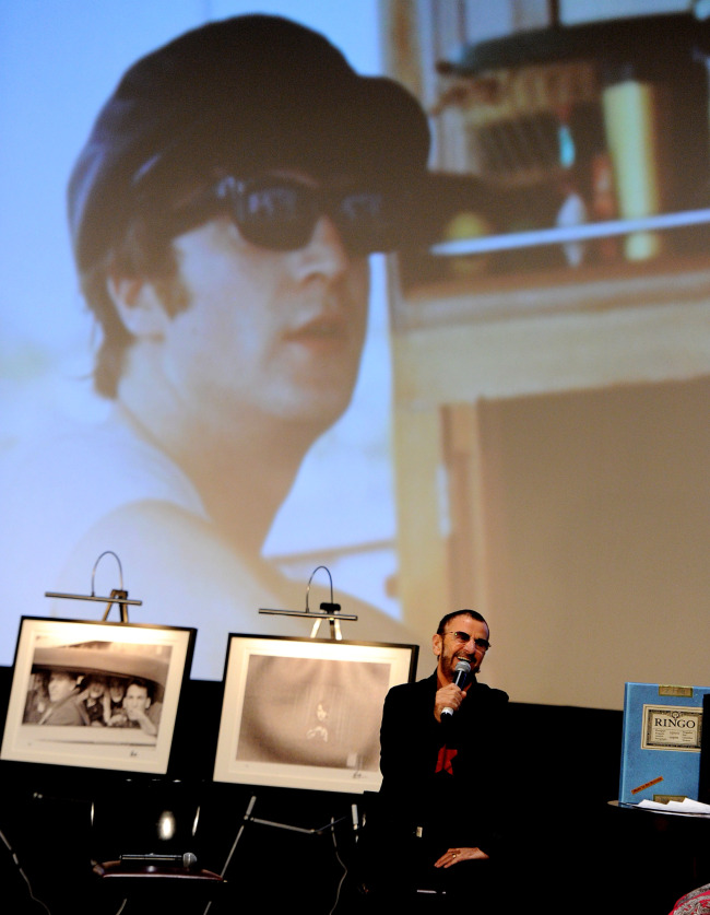 Musician and former Beatle Ringo Starr speaks at Genesis Publications unveiling of “PHOTOGRAPH” by Ringo Starr at the Arclight Theatre on Wednesday in Los Angeles, California.    AFP-Yonhap News
