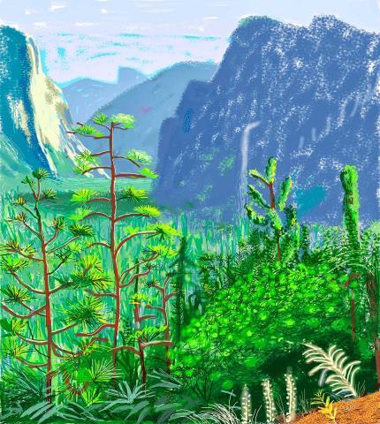 “Yosemite I, October 16th 2011” by David Hockney.    2013 David Hockney/The Fine Arts Museums of San Francisco