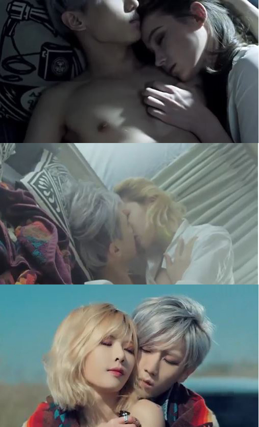 장현승(가수/비스트/트러블메이커),김현아(가수/포미닛/트러블메이커)
장현승과 현아가 호흡을 맞춘 트러블메이커의 ‘내일은 없어’ 뮤직비디오가 공개된지 하루도 지나지 않아 100만 조회수를 기록했다.