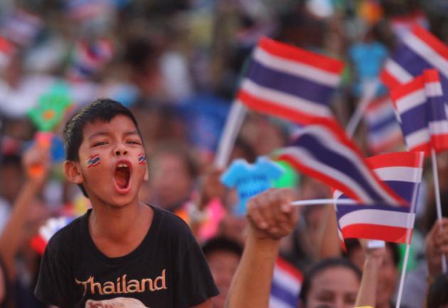 A young boy protests against Thailand’s proposed bill that would grant blanket amnesty to all law offenders before and after the 2006 coup. The bill has passed the House of Representatives.    The Nation