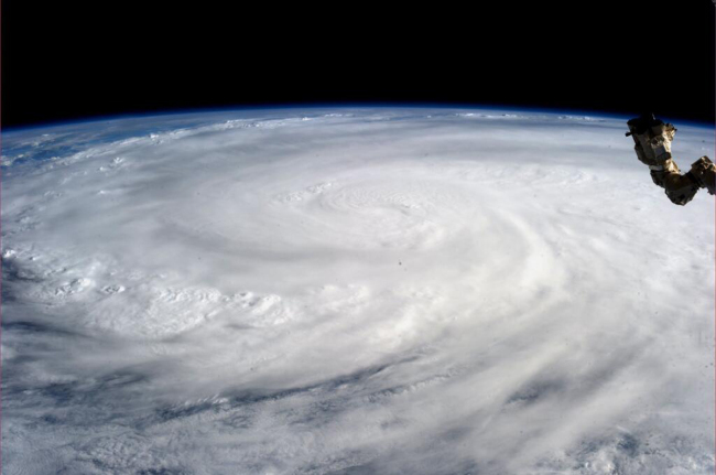 This image provided by NASA shows Typhoon Haiyan taken by an astronaut aboard the International Space Station.   AP-Yonhap News
