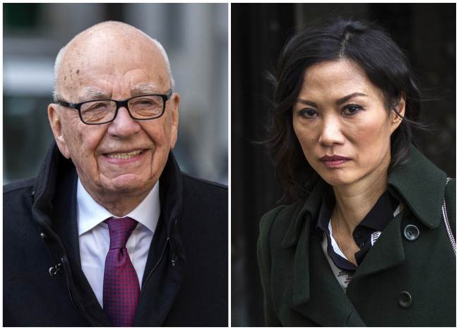 루퍼트머독(좌부터/RupertMurdoch/기업인/뉴스코퍼레이션),웬디덩(WendiDengMurdoch/기업인)
NEW YORK (AFP) ― Media mogul Rupert Murdoch and his estranged third wife Wendi Deng have agreed on an “amicable” divorce settlement, the couple announced in New York Wednesday.