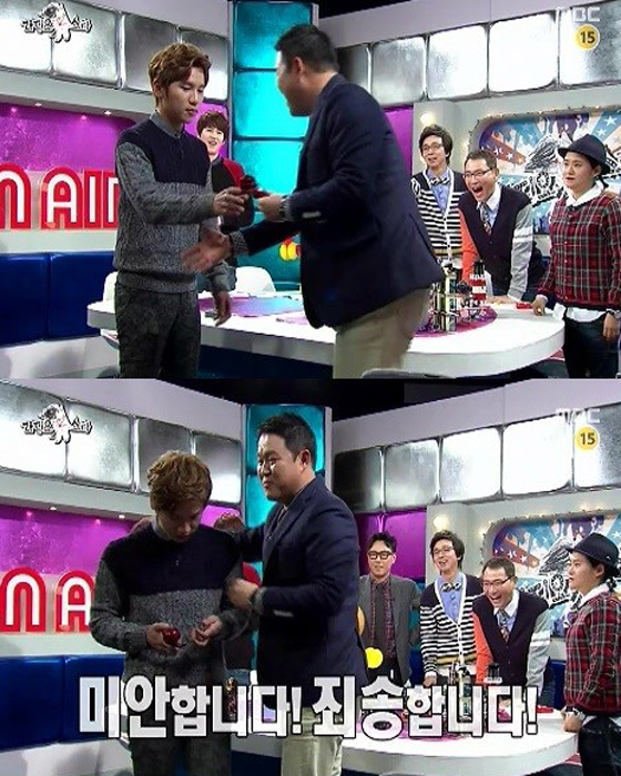 케이윌(좌부터/김형수/가수),김구라(김현동/MC/개그맨)
Once heralded as one of Korea’s top funnymen, Kim Gu-ra is now facing mounting criticism about his unique style of “spiteful comedy” that seems to ignore others’ feelings.