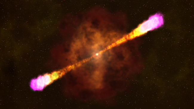 An artist’s rendering of a gamma ray burst   AP-Yonhap News