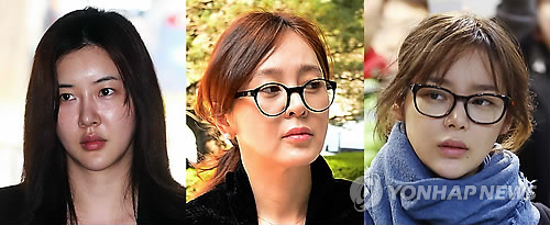 장미인애(좌부터/탤런트/영화배우),이승연(탤런트/미스코리아),박시연(탤런트/미스코리아)
수면마취제 프로포폴을 불법 투약한 혐의로 기소된 연예인 장미인애(29)씨와 이승연(45), 박시연(본명 박미선•34)씨가 징역 8월에 집행유예 2년을 선고받았다.