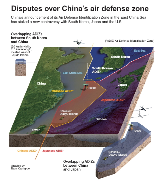 [Graphic News] Disputes over China’s air defense zones - The Korea Herald