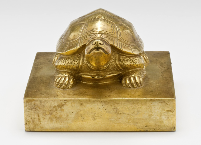 A Korean royal seal on display at the Los Angeles County Museum of Art. (AP-Yonhap News)