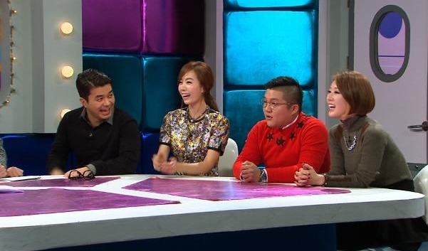 정준(좌부터/탤런트/영화배우),김유미(탤런트/영화배우),조세호(양배추/개그맨),나비(안지호/가수/뮤지컬배우)
개그맨 조세호가 최홍만 성대모사와 관련된 에피소드를 공개했다.
