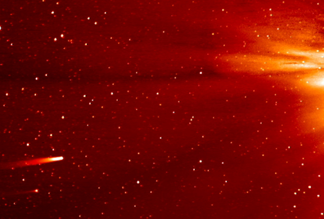 Comet ISON approaches the sun in this NASA film grab.   AP-Yonhap News