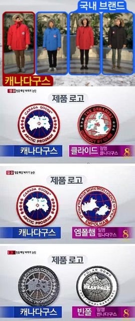 캐나다구스를 모방한 코리아구스
디자인 비교