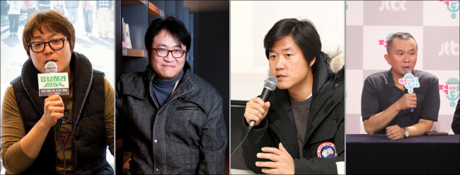 신원호(좌부터/PD/CJE&M프로듀서),이명한(PD/tvN국장),나영석(PD/CJE&M프로듀서),여운혁(PD/JTBC프로듀서)
지난 2011년, 지상파 PD들의 엑소더스(Exodus)가 극심해졌다. 케이블TV와 종합편성 채널로 이동한 지상파 예능국의 스타 PD들, 따로 또 같이 움직인 2년이 흐르자 그들의 이름은 이제 하나의 브랜드가 됐다. 당연히 채널에서 론칭한 프로그램의 잇따른 히트에 따른 결과다. 때문에 요즘을 일컬어 방송가는 ‘스타 PD 전성시대’라 부른다.