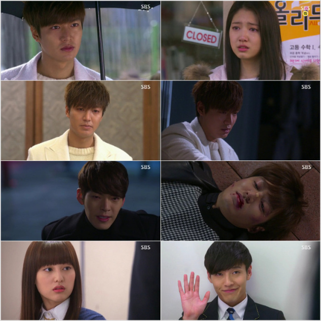 이민호(위쪽좌부터/탤런트/영화배우),박신혜(탤런트/영화배우),김우빈(김현중/모델/탤런트),김지원(탤런트/영화배우),강하늘(김하늘/영화배우)
뒷심이 대단하다. 사악하고 발칙한 하이틴 로맨스 ‘상속자들’이 연일 자체최고기록을 경신 중이다.