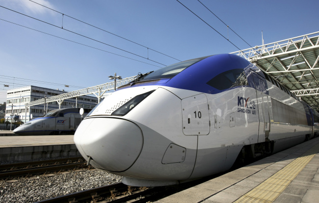 A KTX high-speed train at Seoul Station Bloomberg