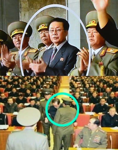 장성택(정치인/조선노동당중앙위원회부장/북한국방위원회부위원장)
반당·반혁명 종파주의 등의 이유로 실각한 장성택 북한 국방위원회 부위원장이 12월8일 열린 노동당 정치국 확대회의 도중 현장 체포되는 사진이 공개됐다.