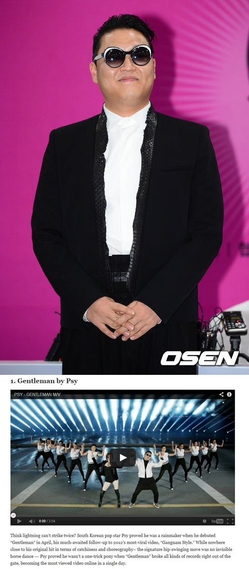 싸이(박재상/가수/음악PD)
싸이의 ‘젠틀맨’이 올해 전 세계에서 가장 많이 본 K팝 유튜브 뮤직 비디오로 뽑혔다.