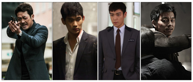 하정우(좌부터/영화배우),김수현(탤런트/영화배우),탑(최승현/가수/영화배우/빅뱅/GD&TOP),공유(공지철/탤런트/영화배우)
‘탈북자 액션스릴러’가 한국영화 특유의 분단영화에서 새로운 경향으로 떠올랐다. 전형적인 설정과 공식을 가진 하나의 ‘장르’가 됐다.