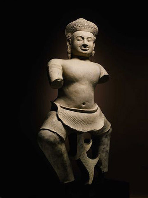 The Duryodhana statue, a 10th-century Cambodian sandstone statue.   Archaeology & Arts